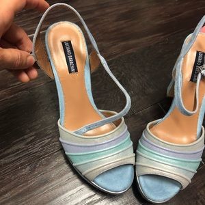 Luciano Barachini multicolor metallic heels